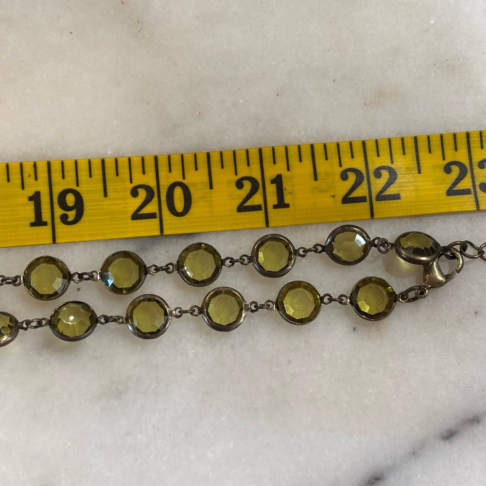 Martyr Sohiff green crystal long lanyard necklace clasp wrap layered statement - Picture 4 of 7